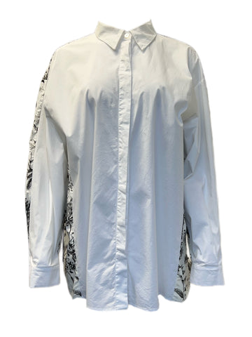 Marina Rinaldi Women's White Baseball Button Down Shirt Size 16W/25 NWT
