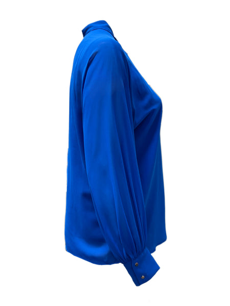 Marina Rinaldi Women's Blue Basic Button Down Blouse NWT