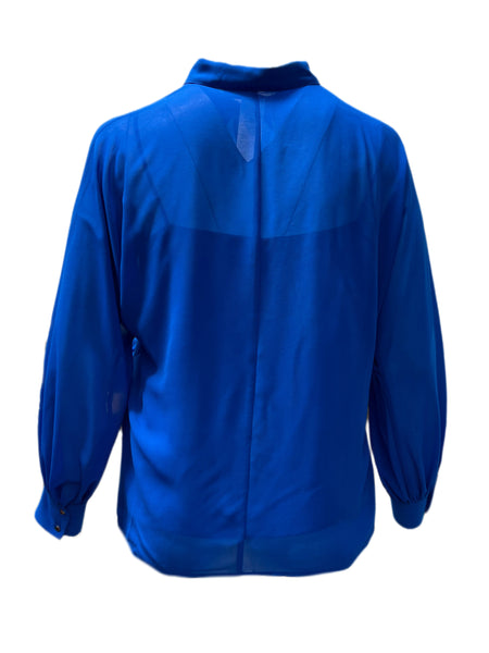 Marina Rinaldi Women's Blue Basic Button Down Blouse NWT