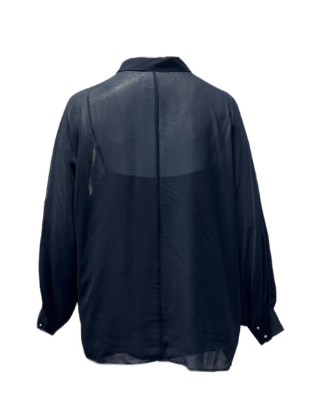 Marina Rinaldi Women's Navy Basic Button Down Shirt NWT