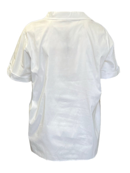 Marina Rinaldi Women's White Basilare Pullover Shirt NWT
