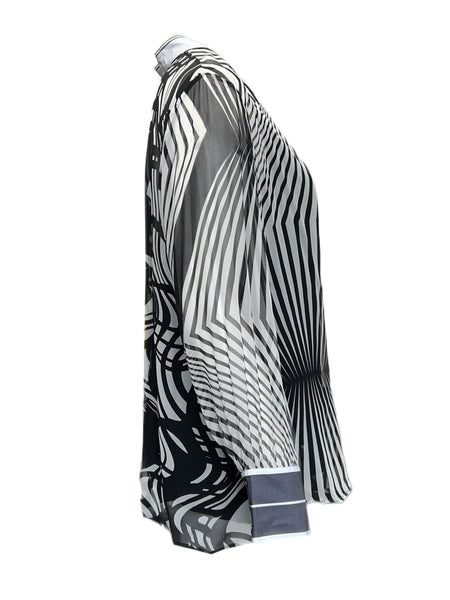 Marina Rinaldi Women's Nero Basilico Silk Shirt NWT