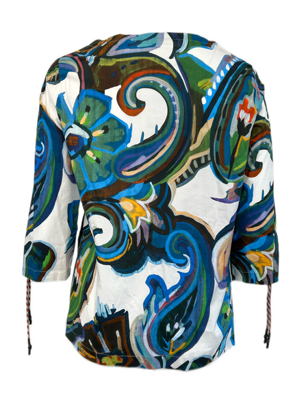 Marina Rinaldi Women's Multicolor Basilico 3/4 Sleeve Blouse NWT