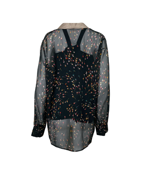 Marina Rinaldi Women's Black Bastia Button Closure Blouse NWT