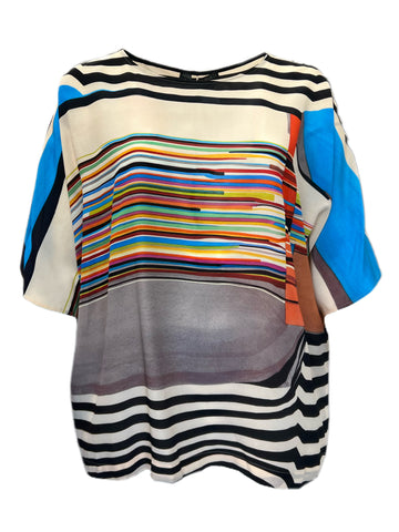Marina Rinaldi Women's Multicolored Bastione Silk Blouse Size 16W/25 NWT
