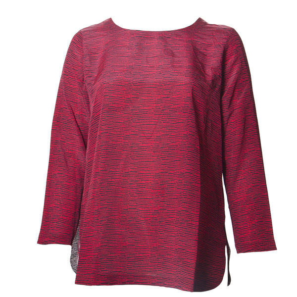 MARINA RINALDI Women's Batavia Pure Silk Printed Blouse $670 NWT