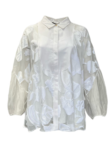 Marina Rinaldi Women's White Batavia Button Down Shirt NWT