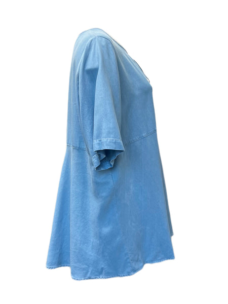 Marina Rinaldi Women's Blue Batik Lyocell Blouse NWT