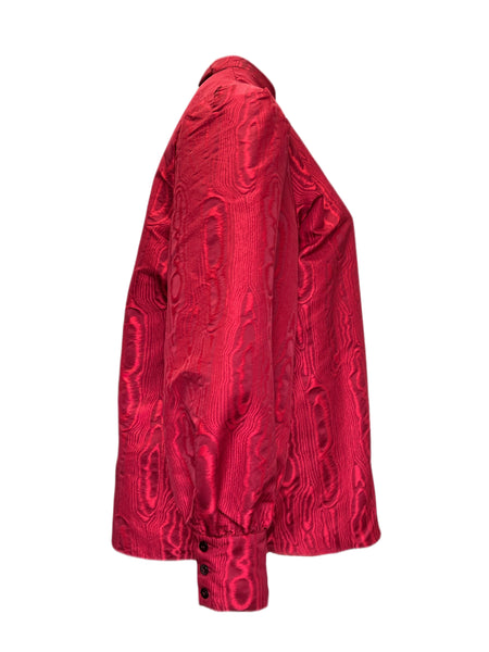 Marina Rinaldi Women's Red Batik Button Down Shirt NWT