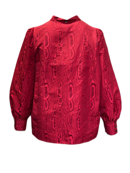 Marina Rinaldi Women's Red Batik Button Down Shirt NWT