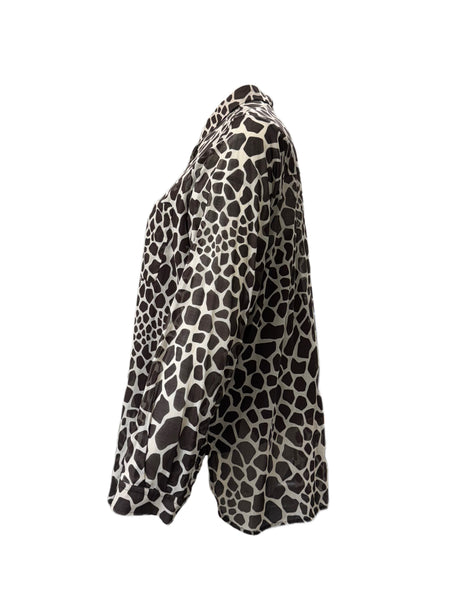 Marina Rinaldi Women's Brown Bauhaus Button Down Shirt NWT