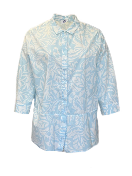 Marina Rinaldi Women's Blue Bautta Button Down Shirt NWT
