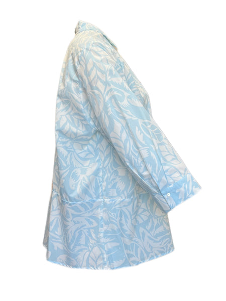 Marina Rinaldi Women's Blue Bautta Button Down Shirt NWT