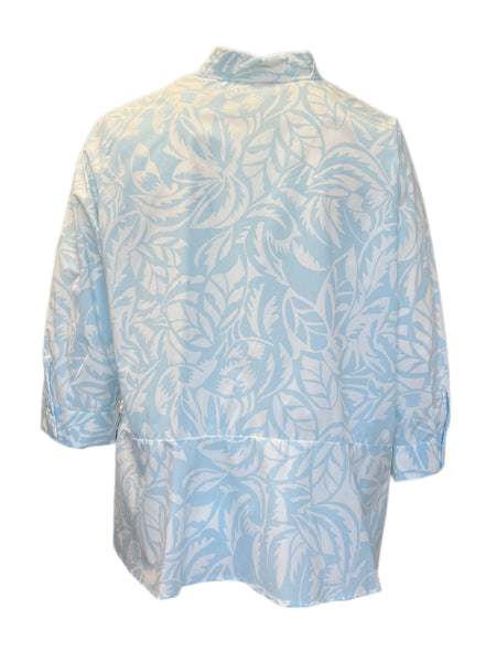 Marina Rinaldi Women's Blue Bautta Button Down Shirt NWT