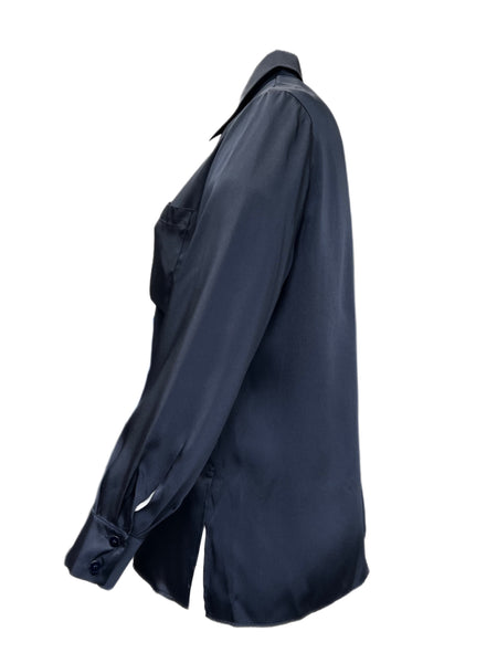 Marina Rinaldi Women's Black Bavarese Button Down Shirt NWT