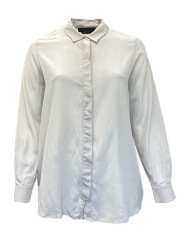 Marina Rinaldi Women's Beige Baviera Button Down Silk Shirt Size 14W/23 NWT