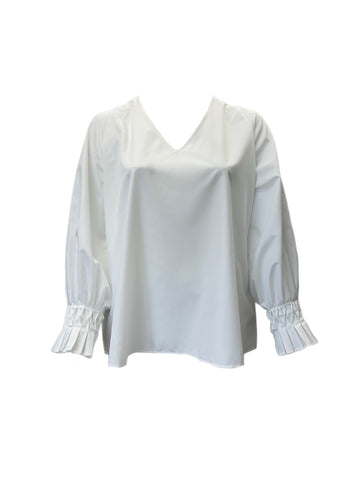 Marina Rinaldi Women's White Baviera Pullover Blouse NWT