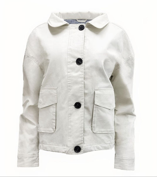 HoodLamb Women's Beige Oversized Short Natural Hemp Jacket 420 NWT