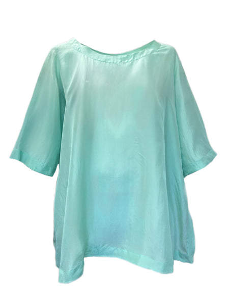 Marina Rinaldi Women's Green Beat Silk Blouse Size 22W/31 NWT