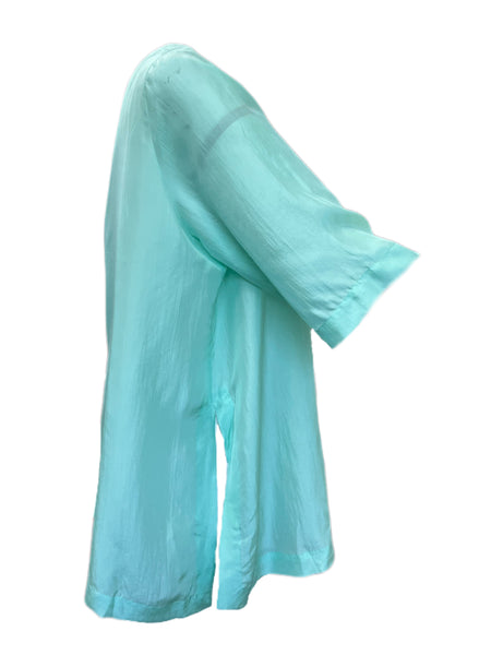 Marina Rinaldi Women's Green Beat Silk Blouse Size 22W/31 NWT