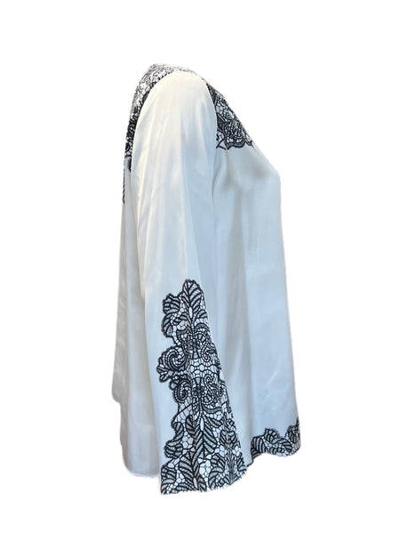 Marina Rinaldi Women's Ivory Beat Printed Blouse NWT