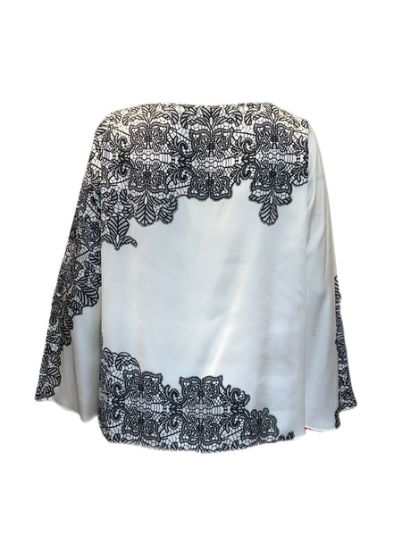 Marina Rinaldi Women's Ivory Beat Printed Blouse NWT
