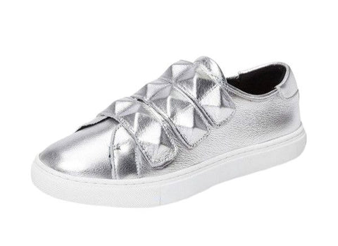 REBECCA MINKOFF Women's Silver Metallic Lamba Becky Sneakers #M285002 NWB