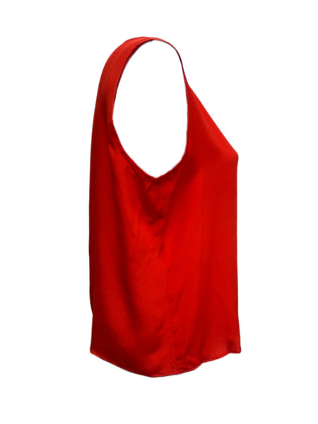 Marina Rinaldi Women's Red Begonia Sleeveless Silk Tank NWT