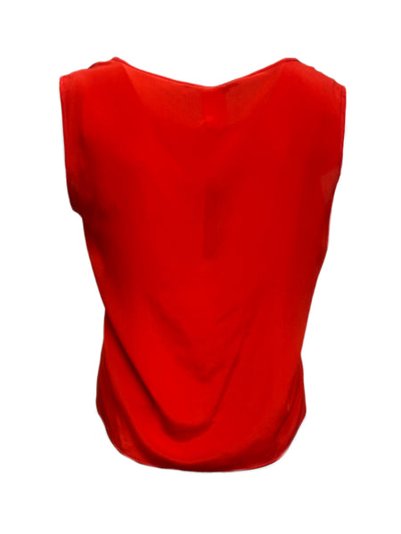 Marina Rinaldi Women's Red Begonia Sleeveless Silk Tank NWT