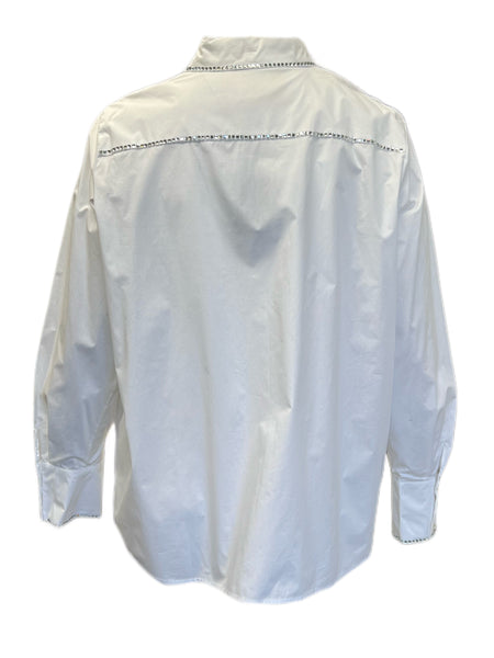 Marina Rinaldi Women's White Belfast Cotton Shirt NWT