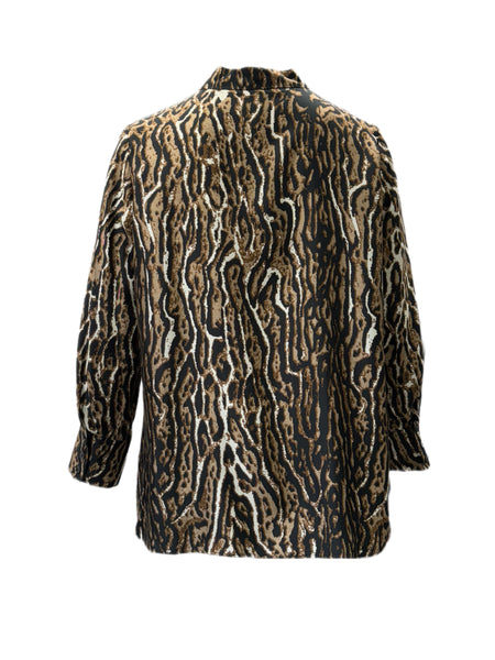 Marina Rinaldi Women's Brown Bellezza Button Down Shirt NWT