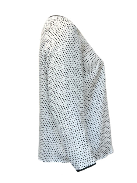 Marina Rinaldi Women's White Bene Polka Dot Blouse NWT