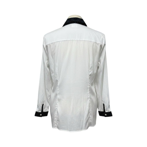 Marina Rinaldi Women's White Bene Button Closure Shirt NWT