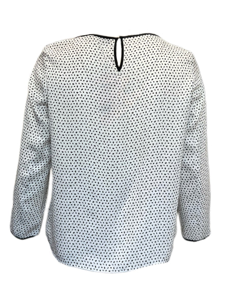 Marina Rinaldi Women's White Bene Polka Dot Blouse NWT