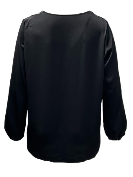 Marina Rinaldi Women's Black Bene Long Sleeve Top NWT