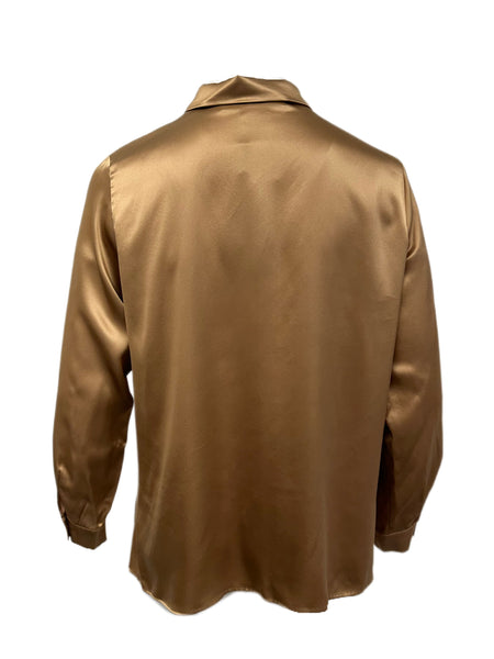 Marina Rinaldi Women's Brown Bengala Button Down Blouse NWT