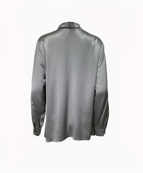 Marina Rinaldi Women's Silver Bengala Button Closure Blouse Size 14W/23 NWT