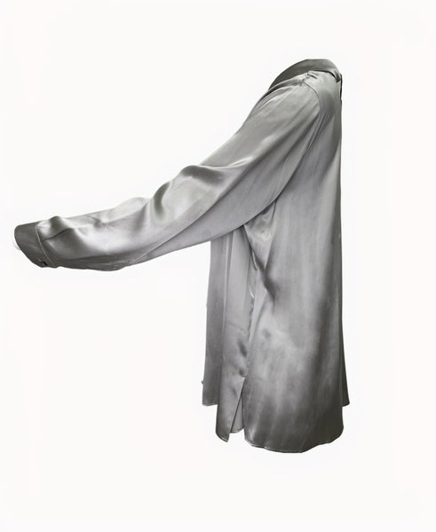 Marina Rinaldi Women's Silver Bengala Button Closure Blouse Size 14W/23 NWT