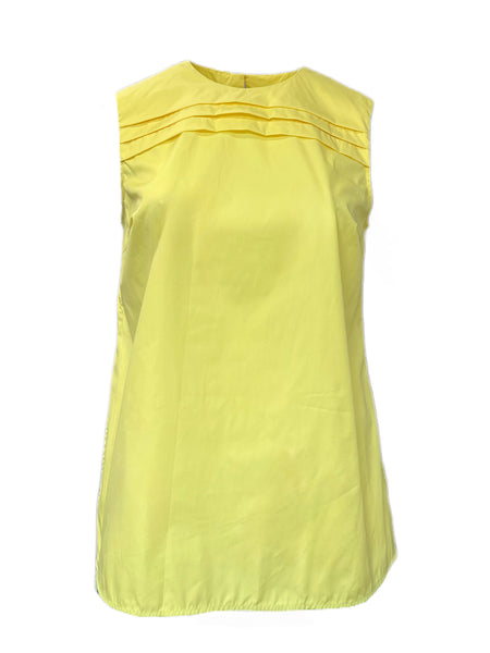 Marina Rinaldi Women's Yellow Benny Sleeveless Cotton Top Size 12W/21