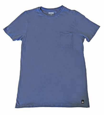 Benson Men's Navy Cotton Hemp T-shirt with Chest Pocket Size Medium NWT