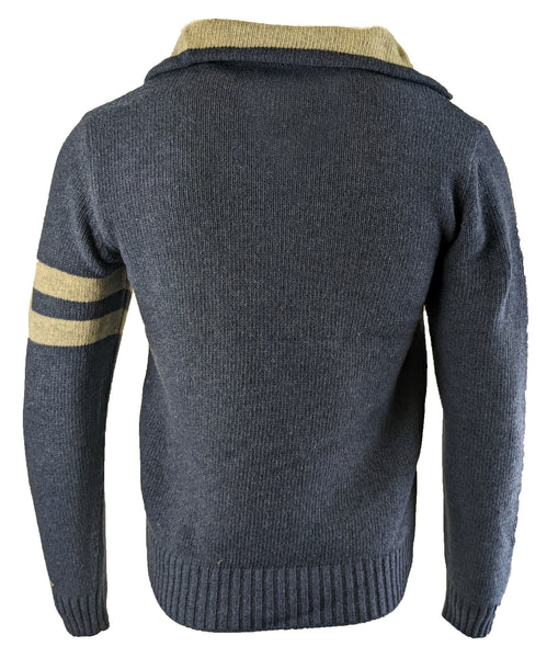 Benson Men's Cobalt Collegiate Quarter Zip Sweater WAS02 Size Medium NWT