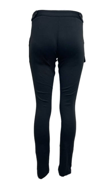BERGAMO By Ebi Women's Black Slim Stretch Mid Waist Zip Pockets Pants NWT