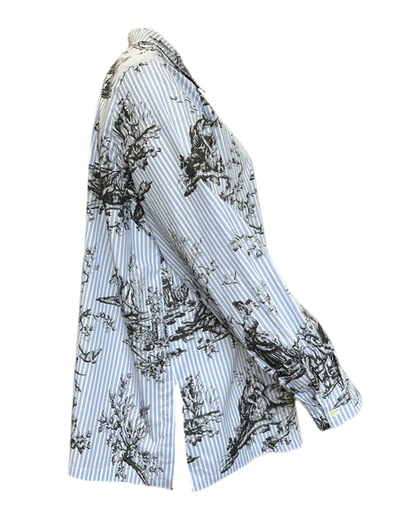 Marina Rinaldi Women's Blue Berlino Button Down Shirt Size 22W/31 NWT