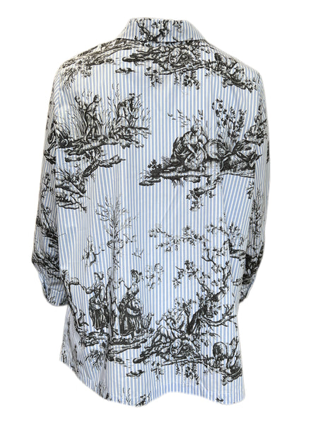 Marina Rinaldi Women's Blue Berlino Button Down Shirt Size 22W/31 NWT