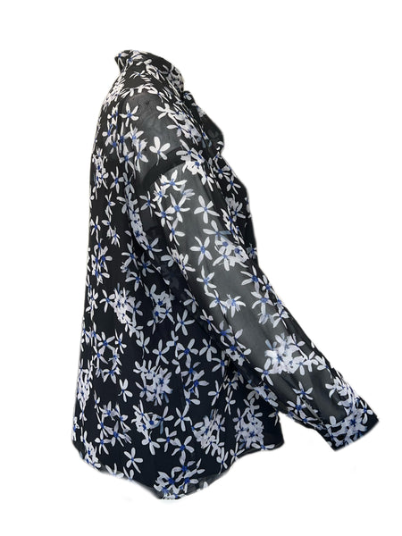 Marina Rinaldi Women's Navy Berna Printed Button Front Blouse Size 18W/27 NWT