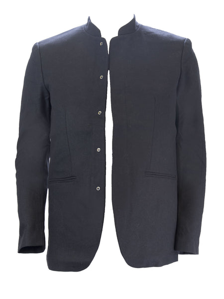 BESPOKEN Men's Black Collarless Sport Coat 008039 $885 NWT