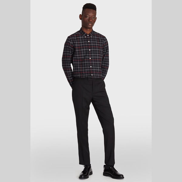 BESPOKEN Men's Black and Red Plaid Claremont Shirt 003010 $225 NWT