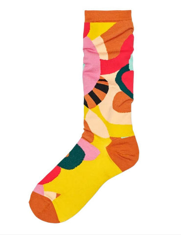 HYSTERIA by HAPPY SOCKS Women's Orange Betty Mid High Socks Size 9-10 NWT