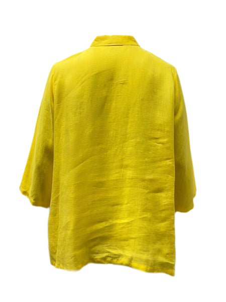 Marina Rinaldi Women's Yellow Betulla Len Shirt NWT