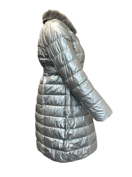 Marina Rinaldi Women's Silver Bianco Down Jacket NWT